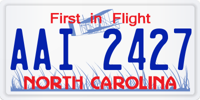 NC license plate AAI2427