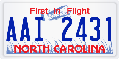 NC license plate AAI2431