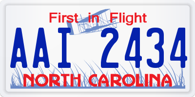 NC license plate AAI2434