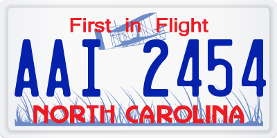 NC license plate AAI2454