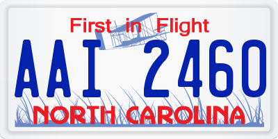 NC license plate AAI2460