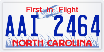NC license plate AAI2464