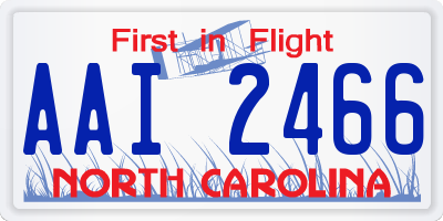 NC license plate AAI2466
