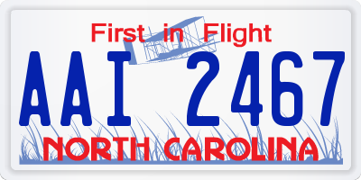 NC license plate AAI2467