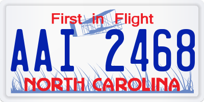 NC license plate AAI2468