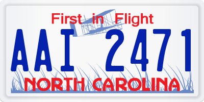 NC license plate AAI2471