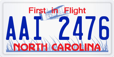 NC license plate AAI2476
