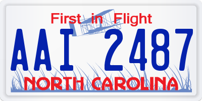 NC license plate AAI2487