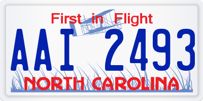NC license plate AAI2493
