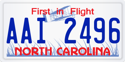 NC license plate AAI2496