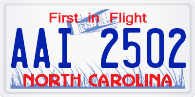NC license plate AAI2502