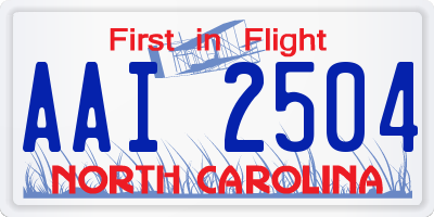 NC license plate AAI2504