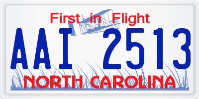 NC license plate AAI2513