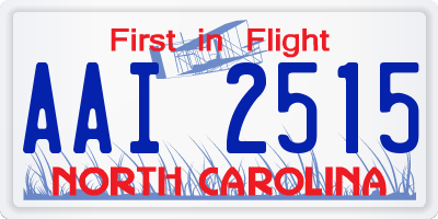 NC license plate AAI2515