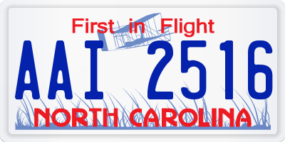 NC license plate AAI2516