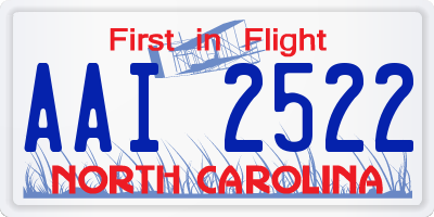 NC license plate AAI2522