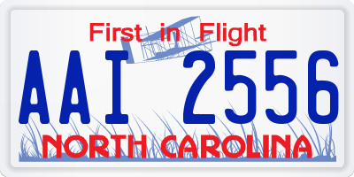 NC license plate AAI2556