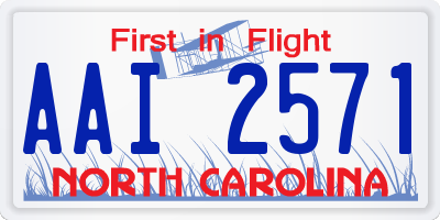 NC license plate AAI2571