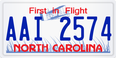 NC license plate AAI2574