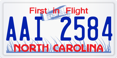 NC license plate AAI2584