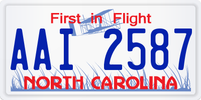 NC license plate AAI2587