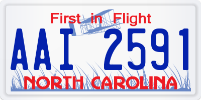 NC license plate AAI2591