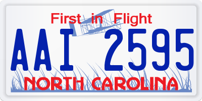 NC license plate AAI2595
