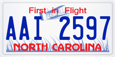 NC license plate AAI2597