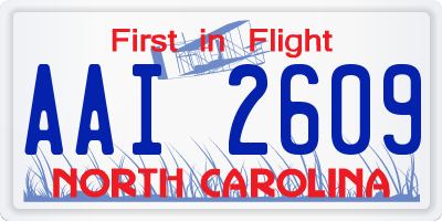 NC license plate AAI2609