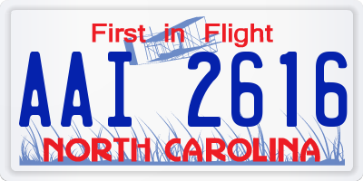 NC license plate AAI2616