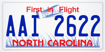 NC license plate AAI2622