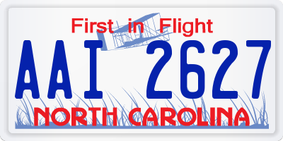 NC license plate AAI2627