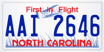 NC license plate AAI2646