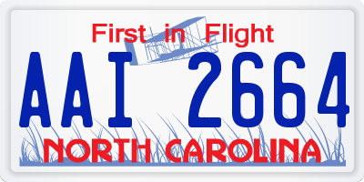 NC license plate AAI2664