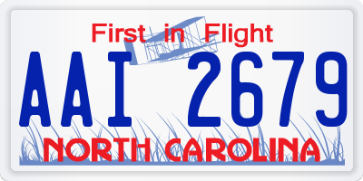 NC license plate AAI2679