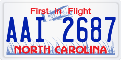 NC license plate AAI2687