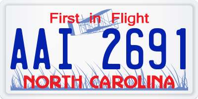 NC license plate AAI2691