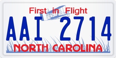 NC license plate AAI2714