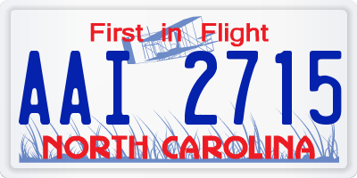 NC license plate AAI2715