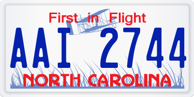 NC license plate AAI2744