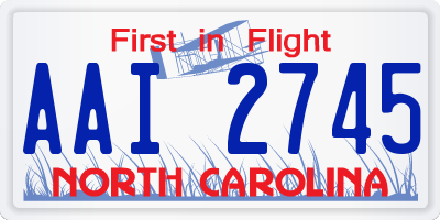 NC license plate AAI2745