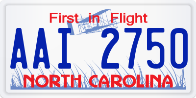 NC license plate AAI2750