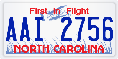 NC license plate AAI2756
