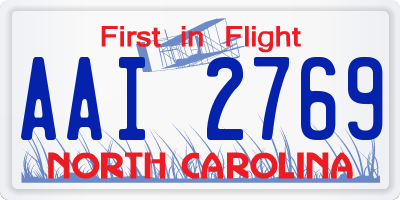 NC license plate AAI2769
