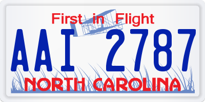 NC license plate AAI2787