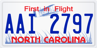 NC license plate AAI2797