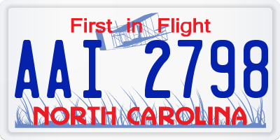 NC license plate AAI2798