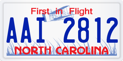 NC license plate AAI2812