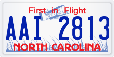 NC license plate AAI2813