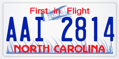 NC license plate AAI2814